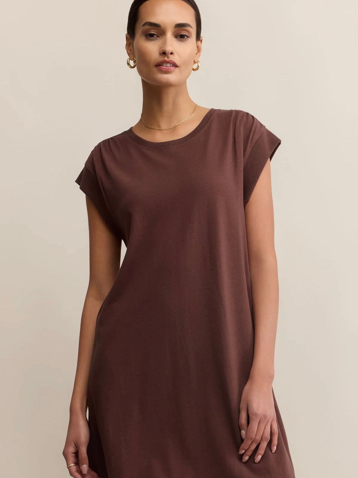 ZSupply Routine Shift Mini Dress - Sandalwood