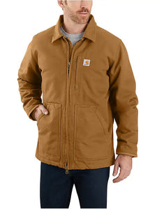 Carhartt Men's Sherpa Lined Field Washed Duck Jacket - Carthartt Brown