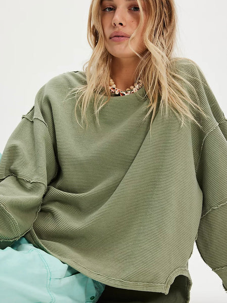 Free People Total Eclipse Tee - Oil Green