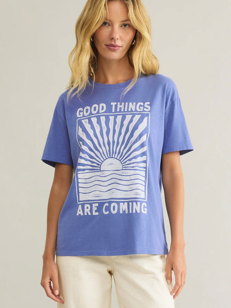 ZSupply Good Things Boyfriend Tee - Sky Blue