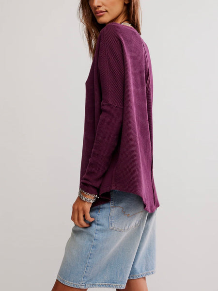 Free People Latte Blues Thermal - Chocolate Grape