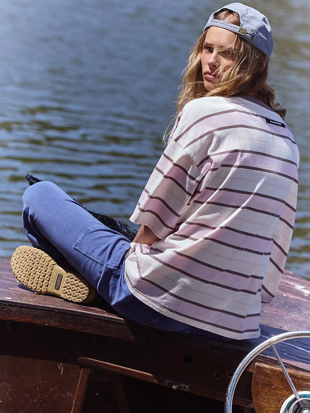 Free People Tackle Printed Tee - Post Up Stripe Bloom Combo
