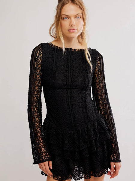 Free People Tabby Mini Dress - Black