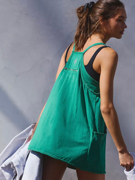 Free People Hot Shot Mini Dress - Green Glow