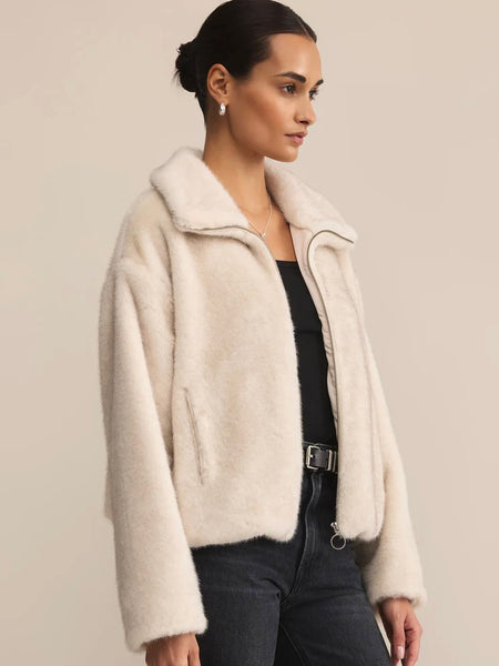 ZSupply Amethyst Faux Fur Jacket- Crystal
