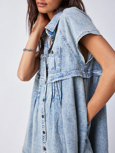 Free People Ronnie Denim Mini Dress- Worn In