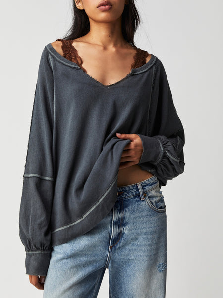 Free People Wish I Knew Tee- Black