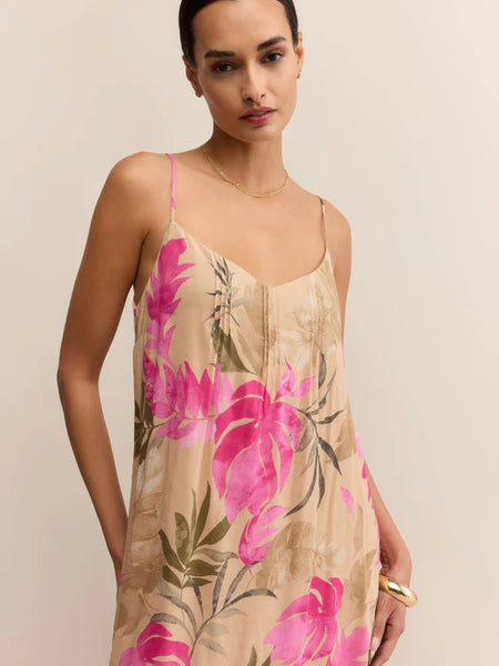 ZSupply Benson Tropical Midi Dress - Desert Tan