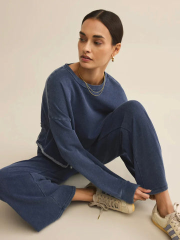 ZSupply Circuit Denim Sweatshirt - Indigo