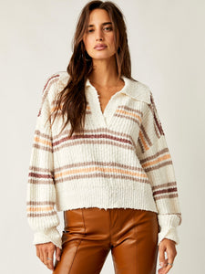 Free People Kennedy Pullover- Ivory Combo