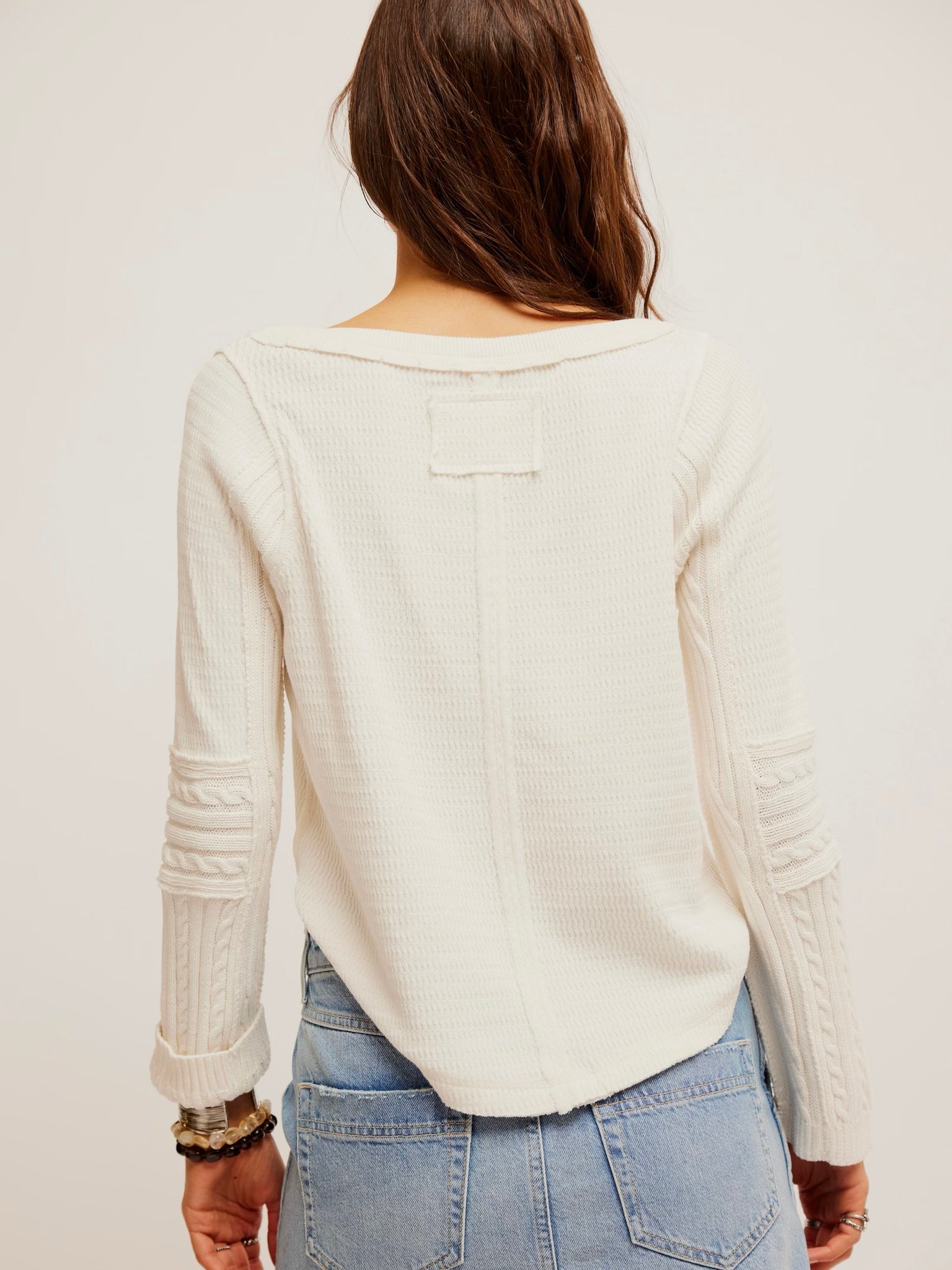 Free People Swinging Cable Cuff- Ivory Combo