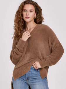 Margarita V-Neck Long Sleeve Sweater Walnut