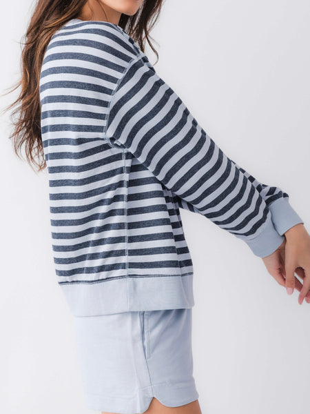 ZSupply The EveryDay Striped Crew- Heather Ash