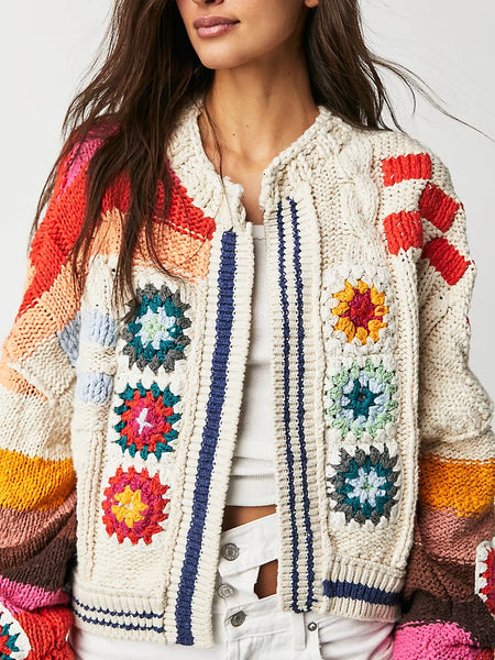 Free People Clear Skies Cardi - Cream Combo