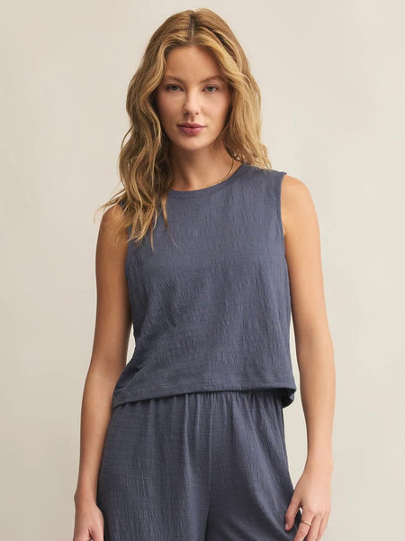 ZSupply Sloane Textured Slub Top - Worn Blue