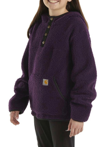 Girls Long Sleeve Fleece Quarter-Snap Sweatshirt - Crown Jewel