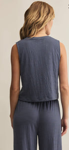 ZSupply Sloane Textured Slub Top - Worn Blue