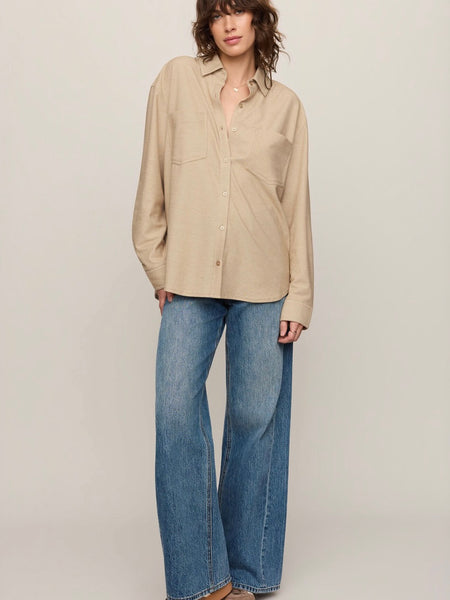 ZSupply Reese Button Up Top - Light Toffee