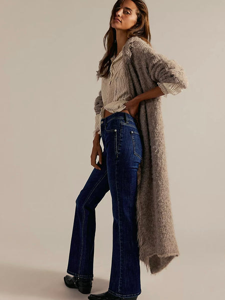 Free People Double Knot Straight Bootcut Jeans - Aegean