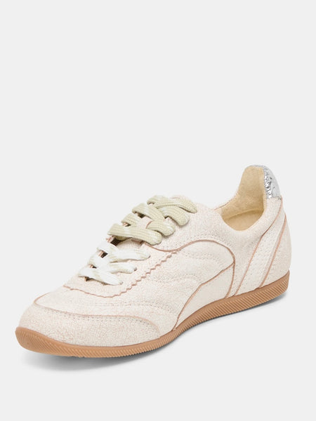 Laini Off White Crackled Leather Sneaker
