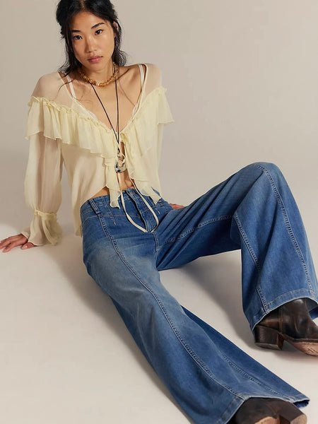 Free People Libre Wide Leg Jeans - Goodie Goodie