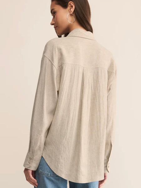 ZSupply Alfie Linen Button Up - Flax