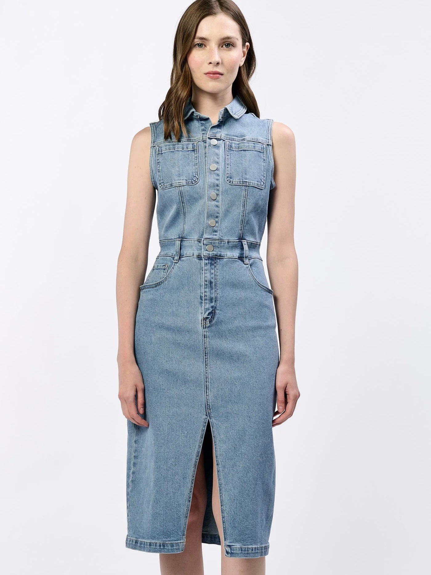 Trish Denim Dress - Oasis