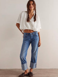 Free People Slim Shade Selvedge Jeans - True Blue