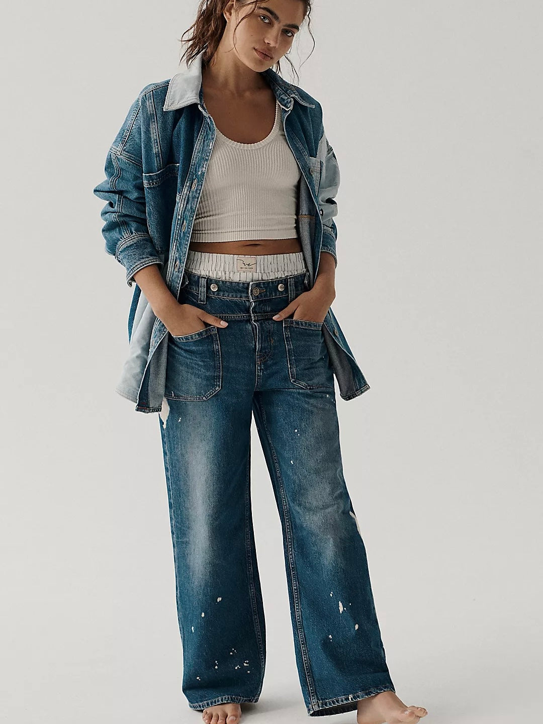 Free People We The Free Palmer Cuffed Jeans - 100 Years