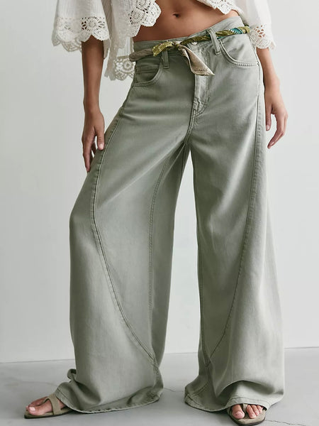 We The Free Haven Twisted Wide-Leg Jeans- Seagrass