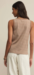 Zsupply Elin Stripe Rib Tank - Iced Coffee