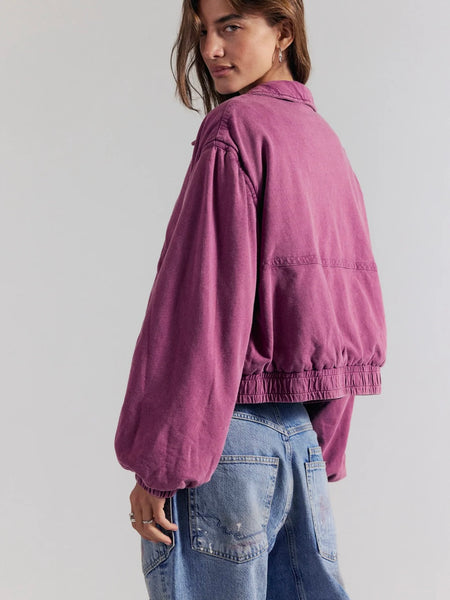 Free People One Birdie Washed Jacket- Roan Rouge