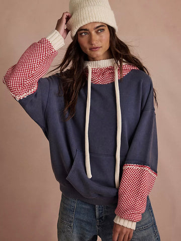 Free People Snug Bonnet Sweatshirt - Indigo