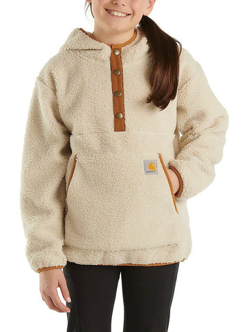 Girls Long Sleeve Fleece Quarter-Snap Sweatshirt