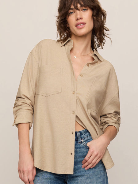ZSupply Reese Button Up Top - Light Toffee