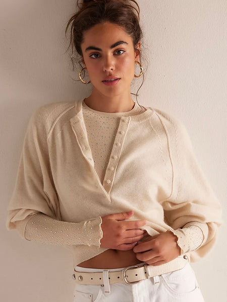 Free People Night Sky Long Sleeve - Nude