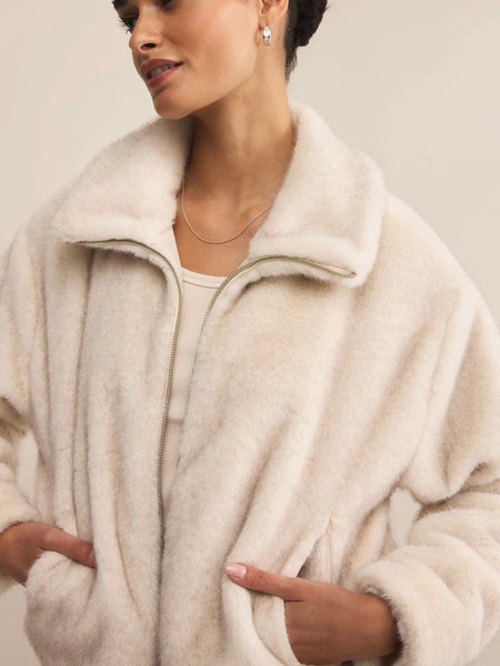 ZSupply Amethyst Faux Fur Jacket- Crystal