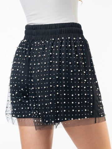 Morgan Pearl & Rhinestone Shorts