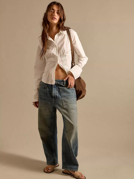We The Free Minimalist Moxie Barrel Jeans- High Hopes