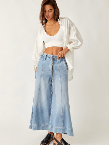 Free People Sheer Luck Cropped Wide Leg- Bright Eyes
