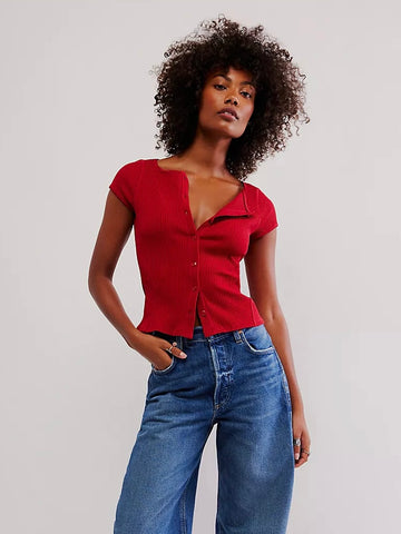 Free People Most Wanted Cardi - Red