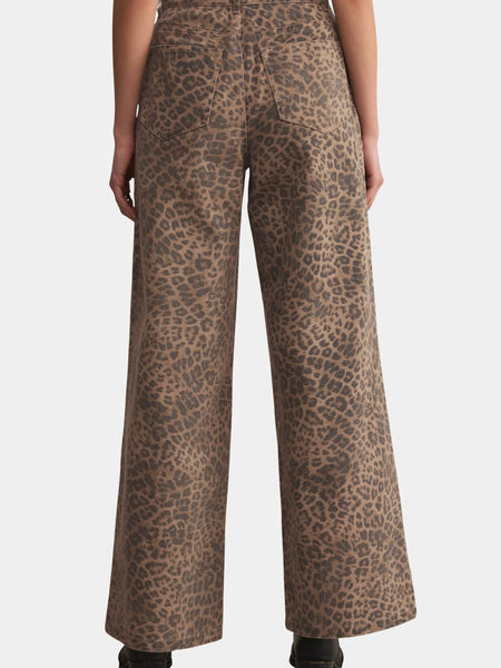 ZSupply Marli Denim Leopard Pant - Desert Tan