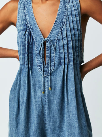 Free People Webster Romper- Falling Rain Wash