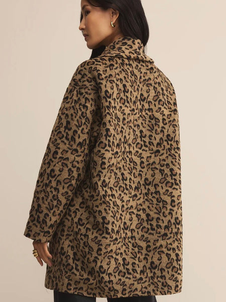 ZSupply Lennon Oversized Leopard Coat - Desert Tan