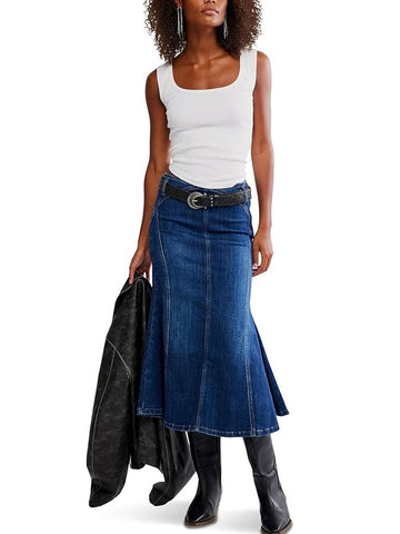 Free People Zia Denim Skirt - Bad Habits