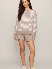 ZSupply The EveryDay Striped Crew- Heather Ash