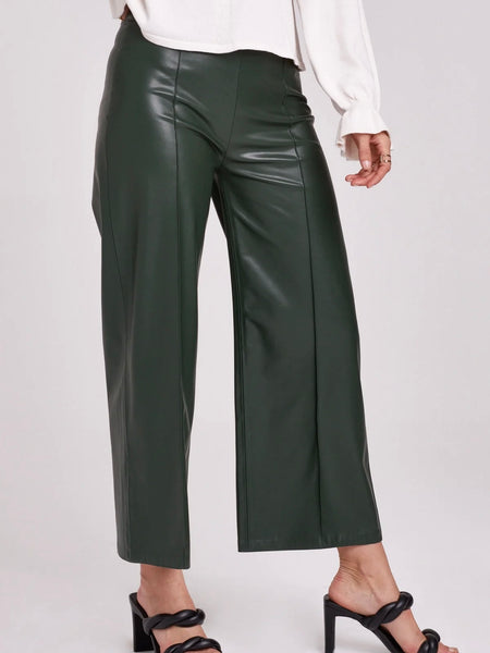 Sparkle Wide Leg Cropped Pant Vegan Leather All
