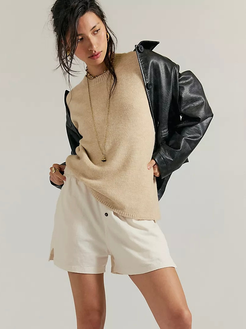 Free People Margot Sweater Tee - Pearl Melange