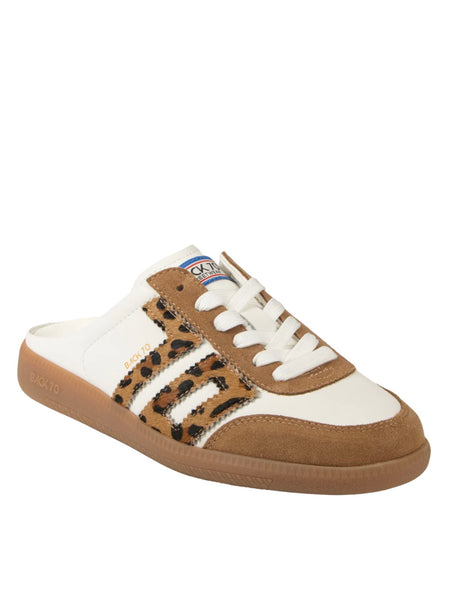 Back 70 EASTER - White Leopard Backless Sneaker