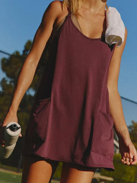 Free People Hot Shot Mini Dress - Black Cherry